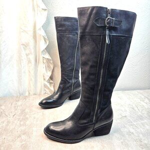 Born Knee High Boots Sz 9 Wide Calf Black Leather Equestrian Western Riding Tall
